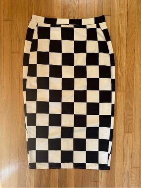 ASOS Black and White Checkerboard Pencil Skirt